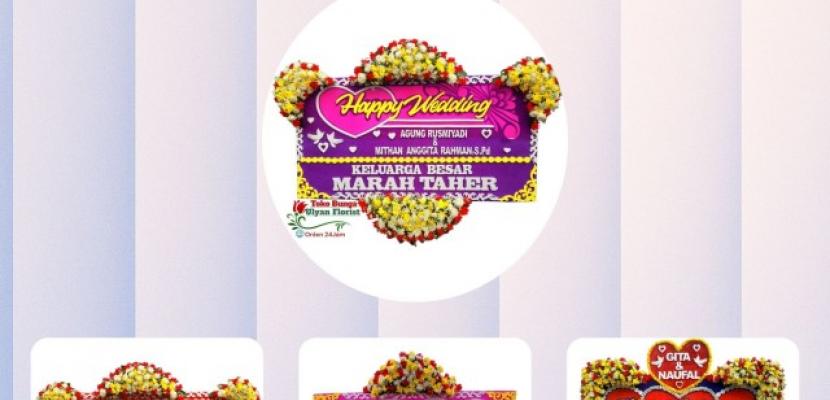 Karangan Bunga ucapan happy Wedding